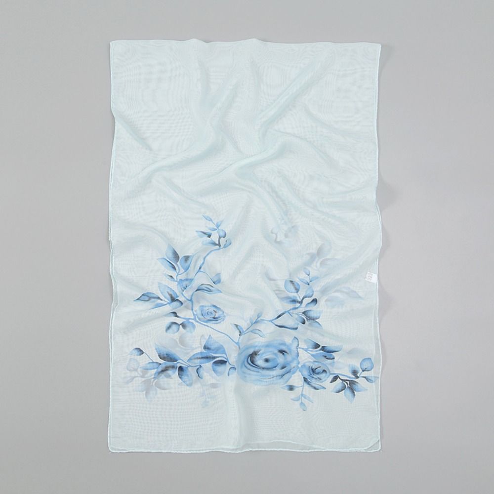Écharpe en mousseline de soie à motif de branche Rose, Design de luxe, marque imprimée, écharpe de printemps et d'été pour femmes et filles