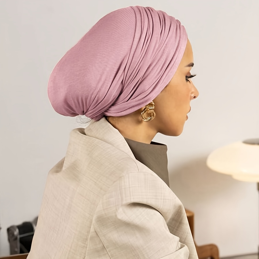 Foulard de couleur unie avec cravate musulmane islamique, foulard de Style ethnique rétro, élasticité réglable, adapté à toutes les saisons, 1 pièce