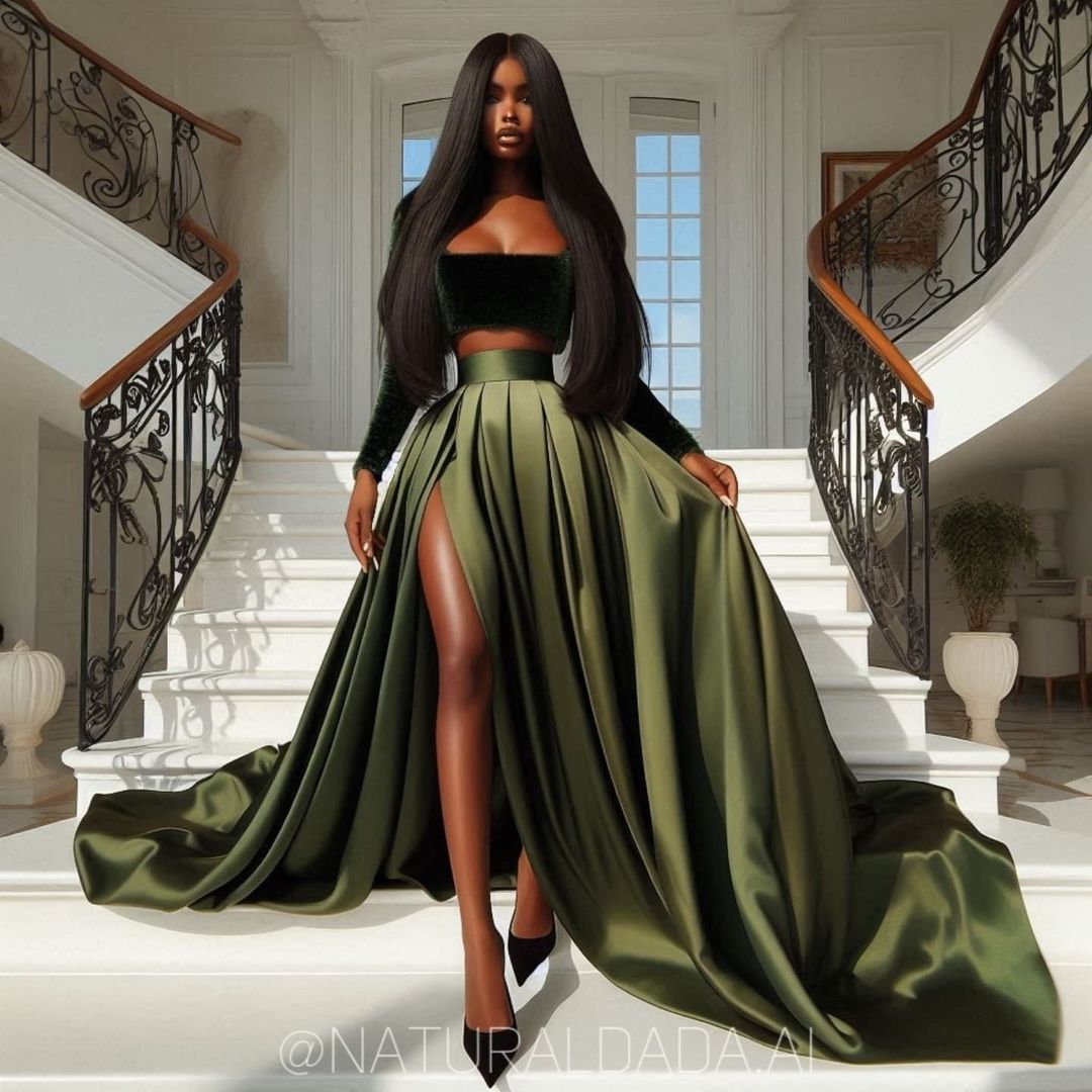 Jupe courte en satin vert sur mesure, 6 options, haut bas, jupes de soirée, longue plissée, taffetas, jupe maxi formelle africaine