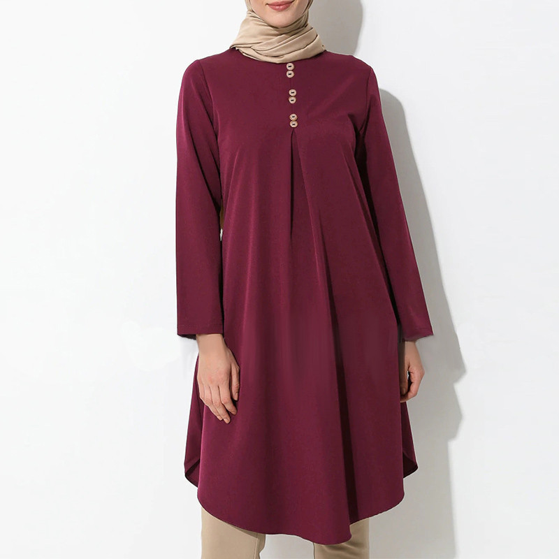 Chemisier à manches longues pour femmes musulmanes, haut décontracté pour filles, haut islamique, mode musulmane, Dubaï