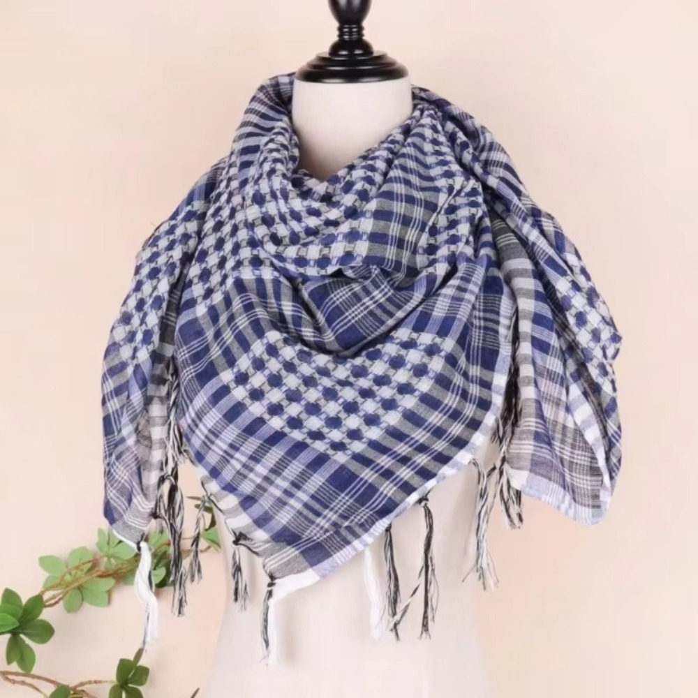 Nouveau Grand foulard arabe Shemagh avec gland Costume tête cou écharpe Bandana Keffiyeh pour hommes femmes