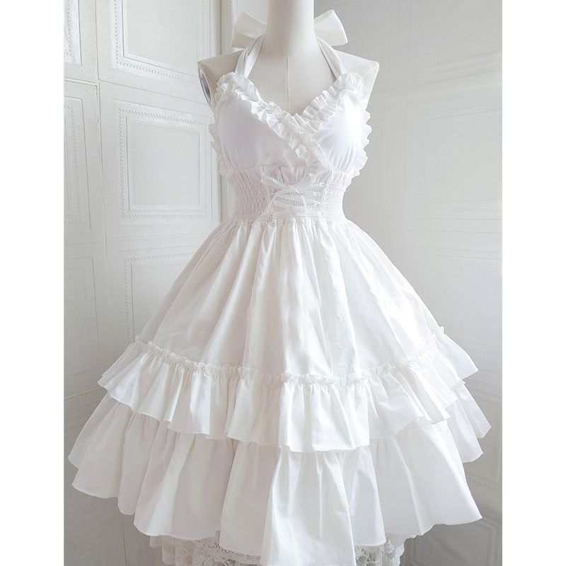 Robe mini sans manches en dentelle rouge bordeaux vintage pour femme, col nœud, taille haute, jupe à volants, élégante, style gothique lolita, pour fêtes