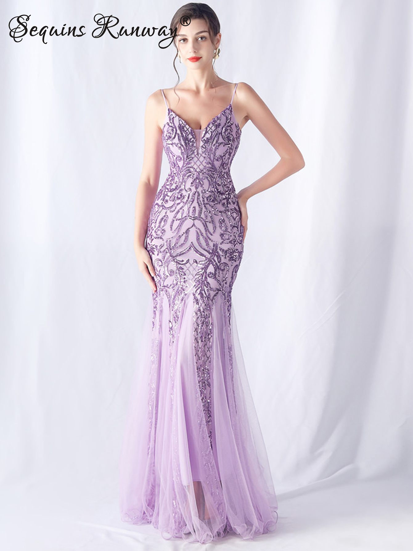 Robes de soirée longues élégantes et sexy pour femmes 2026, robes de fête d'anniversaire en maille, robe longue rose à sequins pour femme, robe d'été Vestido