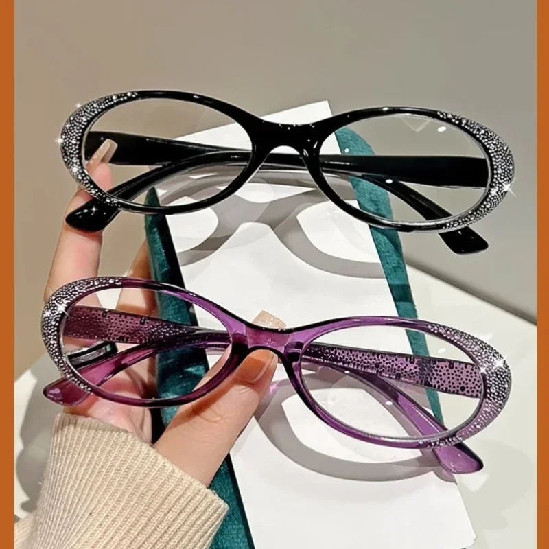 Lunettes de lecture de luxe en diamant pour femmes, tendance, nouvelles lunettes de vue lointaine pour hommes et dames, lunettes bloquant la lumière bleue 0 + 1.0 à + 4.0