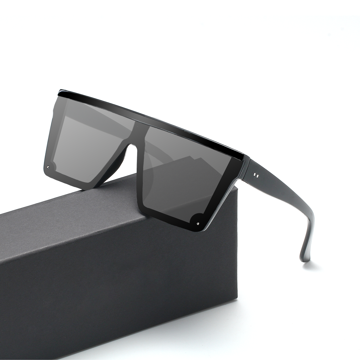 Lunettes de soleil vintage pour femmes et hommes, verres dégradés, grand cadre