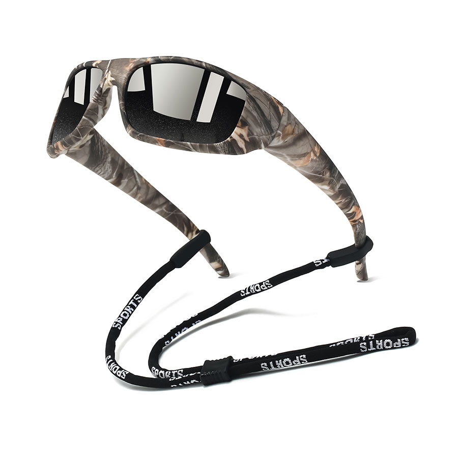 Lunettes de soleil camouflage classiques pour hommes et femmes, idéales pour la conduite, la pêche, le cyclisme, avec chaîne, pour la course à pied, sport, style vintage.