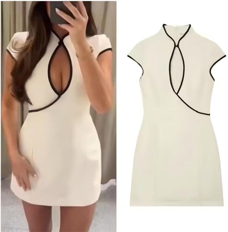 Robe pour femme 2026 Nouvelle collection Printemps-Été Mini-robe color-block élégante et chic pour femme