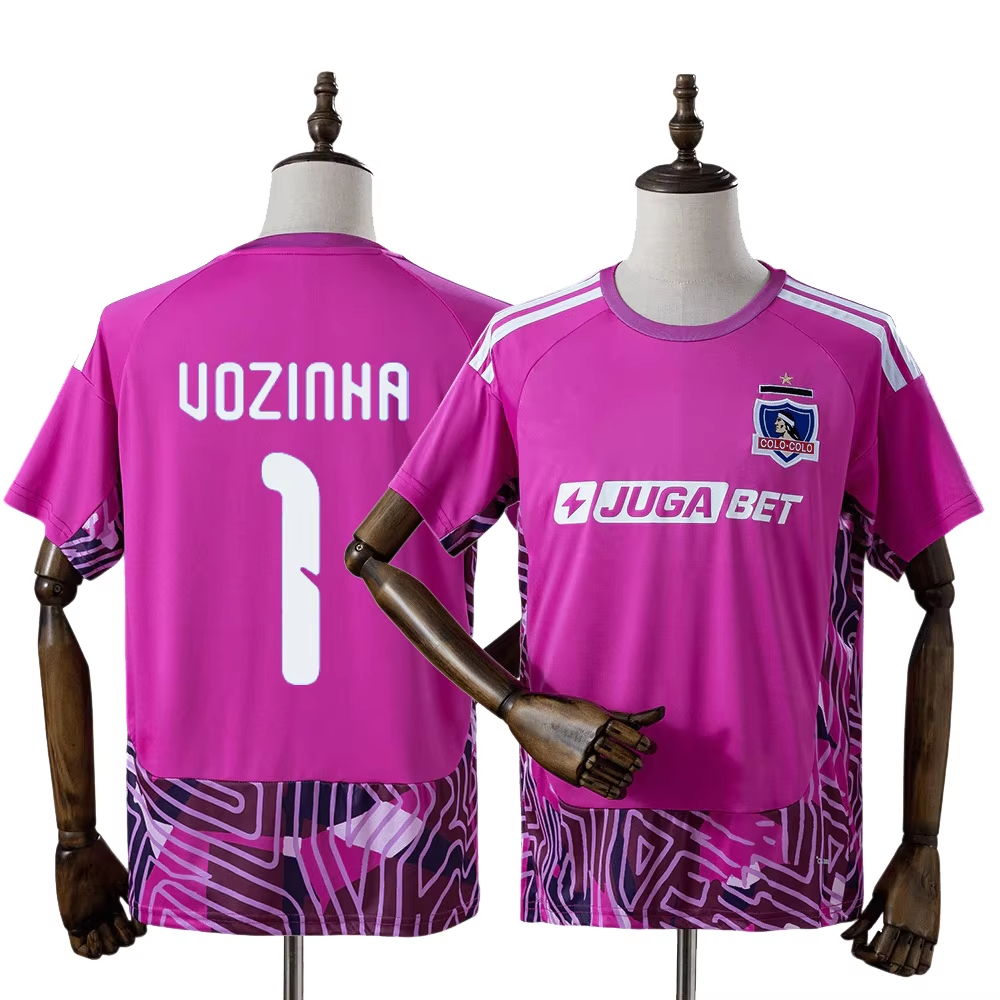Ensemble familial assorti Colo-Colo Vozinha #   1 Maillot de football en maille à manches courtes Y2K, vêtement de sport décontracté pour fans, t-shirt de sport à séchage rapide