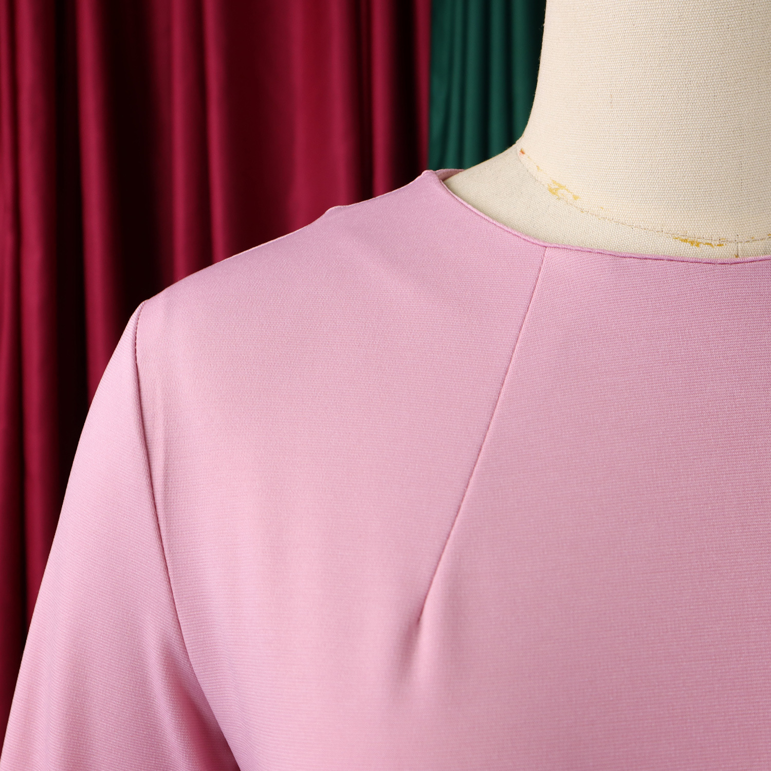Robes moulantes élégantes pour femmes, col rond, manches longues, décoration florale, gaine solide, paquet de hanches, mi-mollet, robe de travail professionnelle