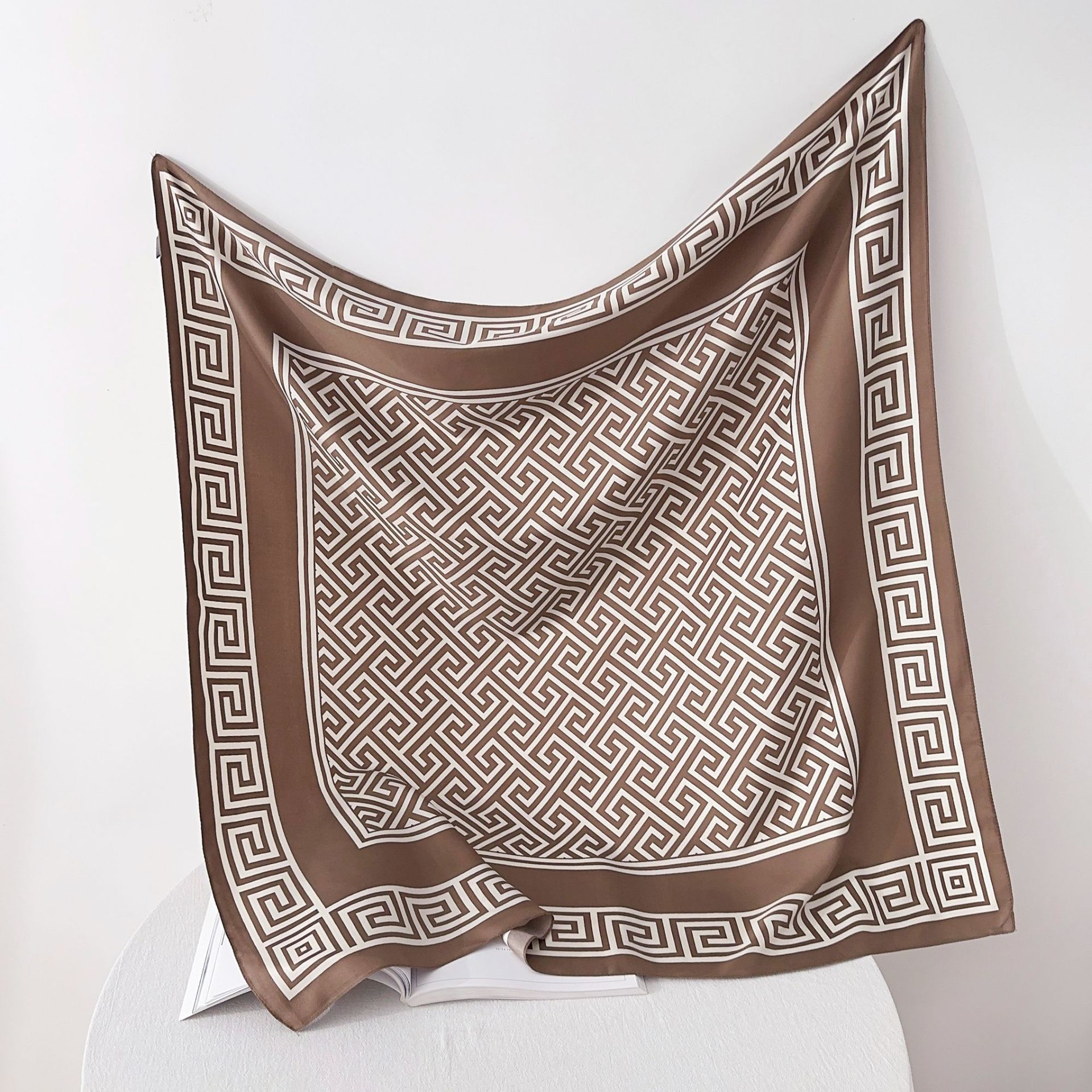 Châle carré en sergé imprimé pour femme, foulard de la présidence féminine, bandana pour les cheveux et les mains, écharpes de tête, hijab, protection solaire, 90cm
