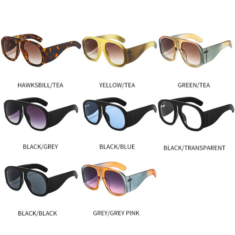 Lunettes de soleil rondes de luxe pour hommes et femmes, Design de marque, monture de personnalité surdimensionnée, uniques, jambe rétro, UV400