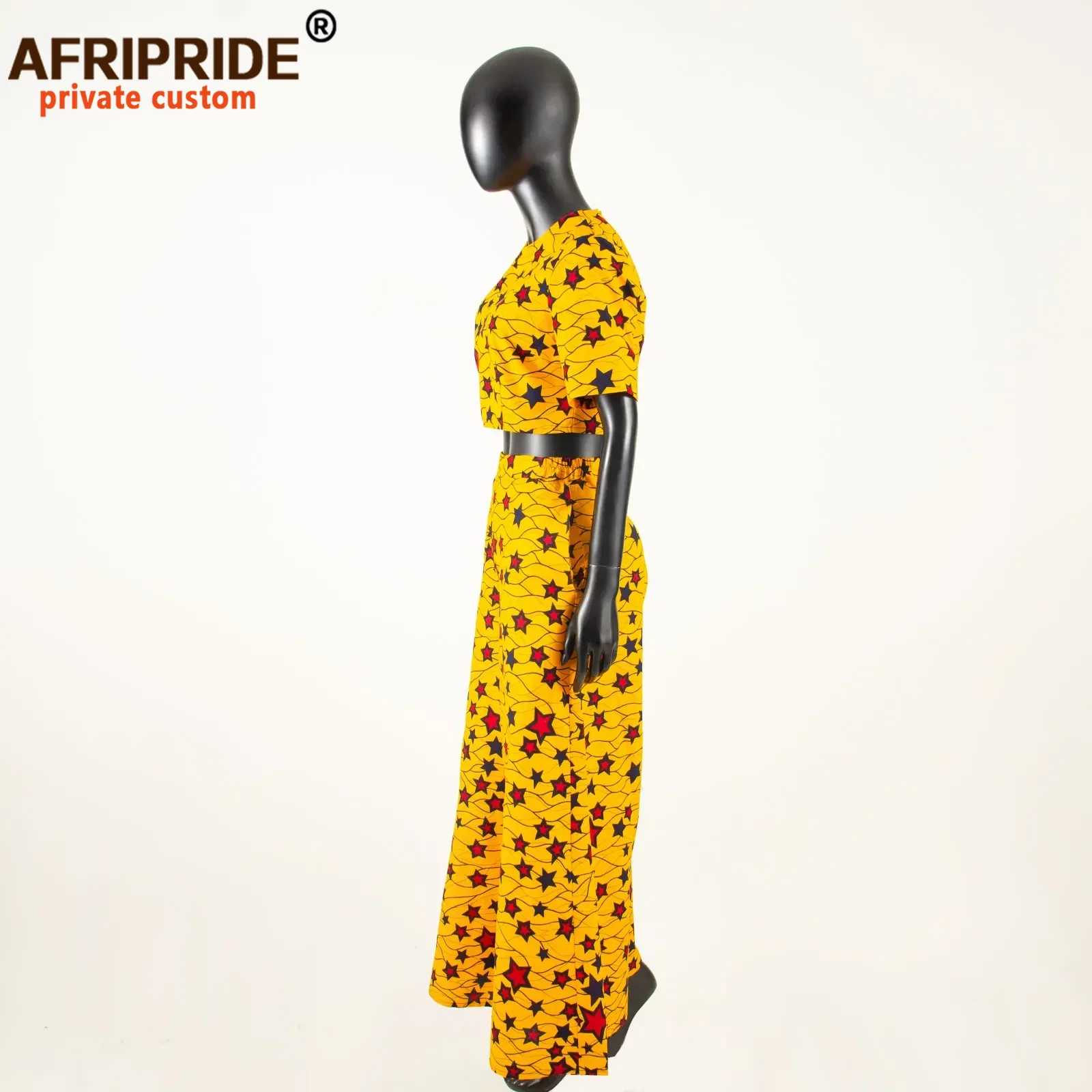 Vêtements africains pour femmes, haut court et pantalon à jambes larges, ensemble 2 pièces, tenues imprimées, Vintage, élégant, mode Ankara, tenue A 2326002