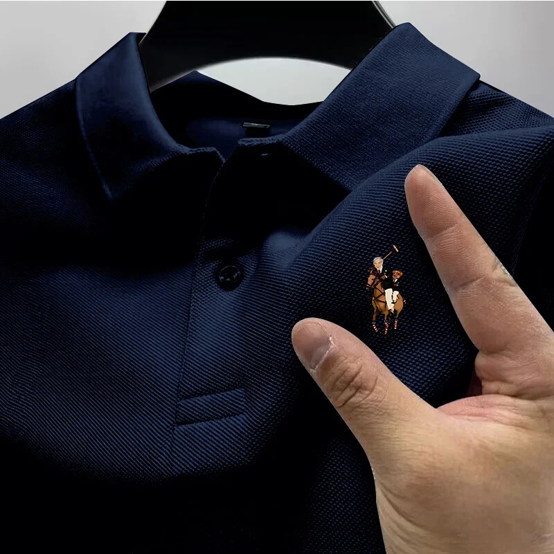 Polo décontracté pour homme, imprimé tendance, vêtement de rue, haut décontracté à manches courtes, vêtement respirant à séchage rapide.