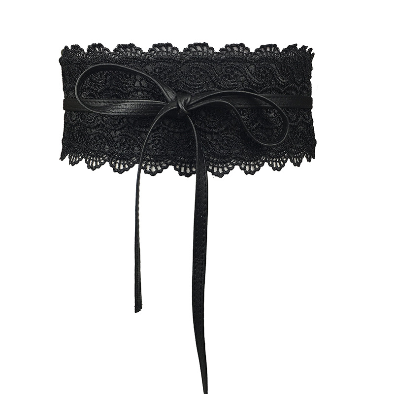 Ceinture en dentelle avec nœud pour femmes, Corset large, jupe pour robe de mariée, ceinture décorative