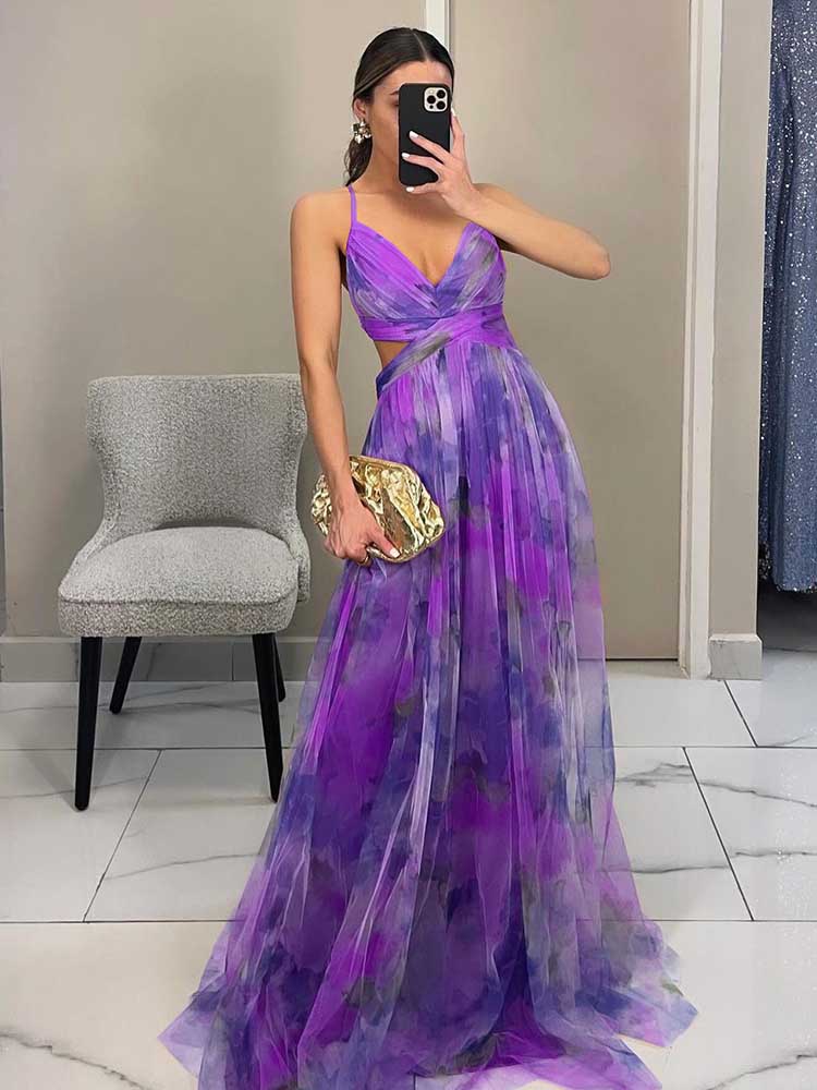 Robes Bohème Chic pour Soirée, Robes d'Été Taille Haute pour Femmes, Robe Longue Sexy en Maille Dos Nu à Bretelles Fines pour Anniversaire, Effet Amincissant