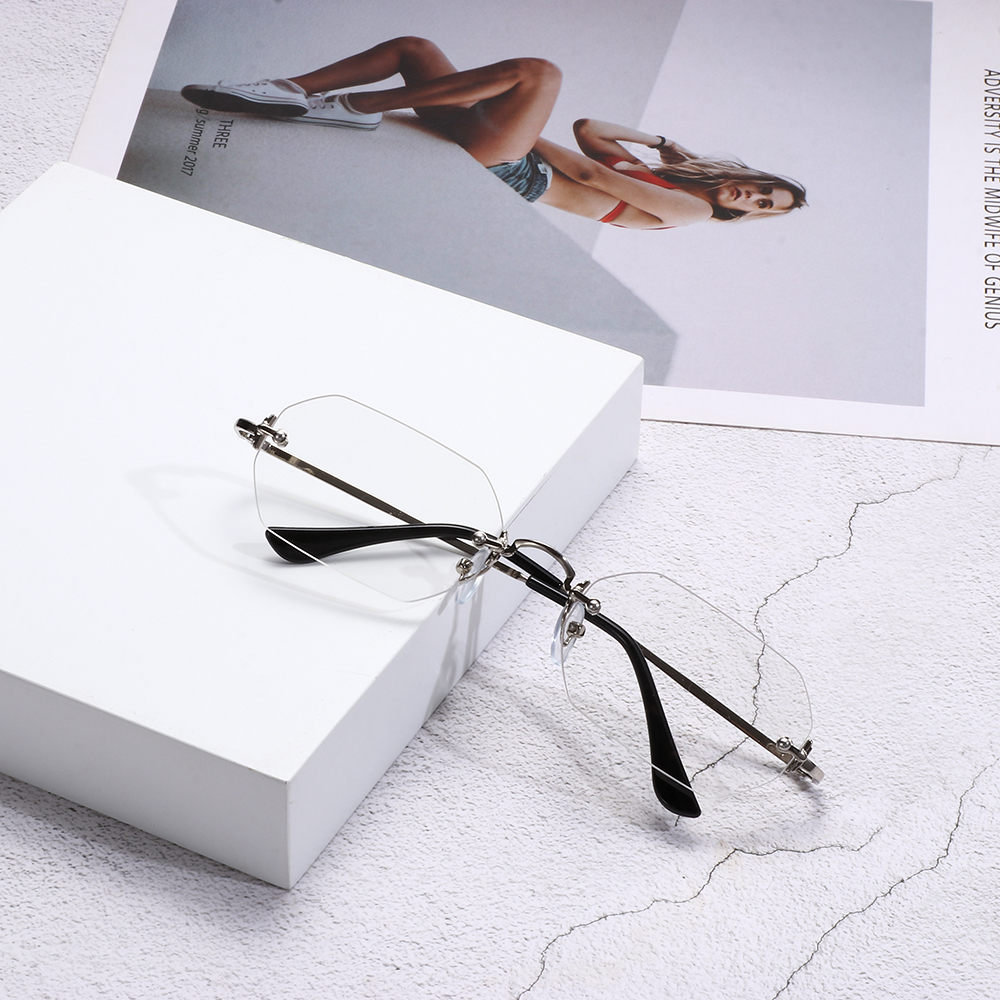 Lunettes De soleil carrées sans bords De luxe pour hommes et femmes, marque De styliste, dégradé sans cadre, mode Vintage en métal Oculos De Sol