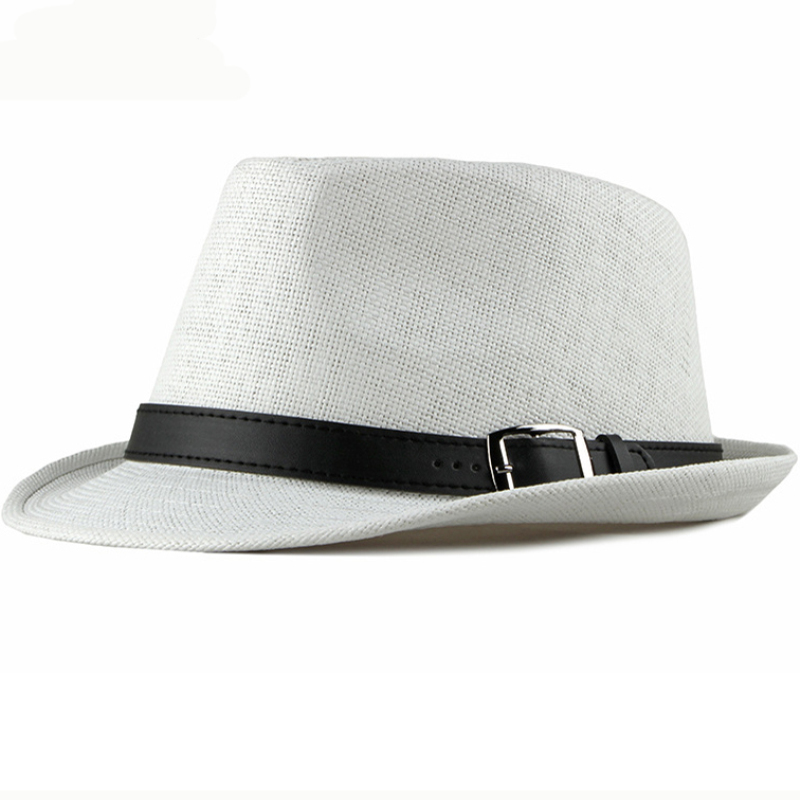 Chapeau de plage vintage pour hommes, à bord court, en paille, avec ceinture, style coréen, ander, HT2490