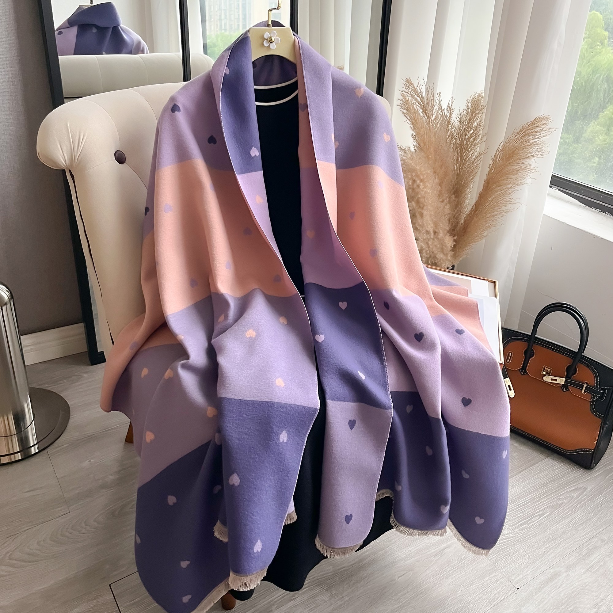 Écharpe en cachemire pour femmes, châle enveloppant, Pashmina, marque de luxe, Poncho, couverture épaisse, chaude, Bufanda, nouvelle collection hiver