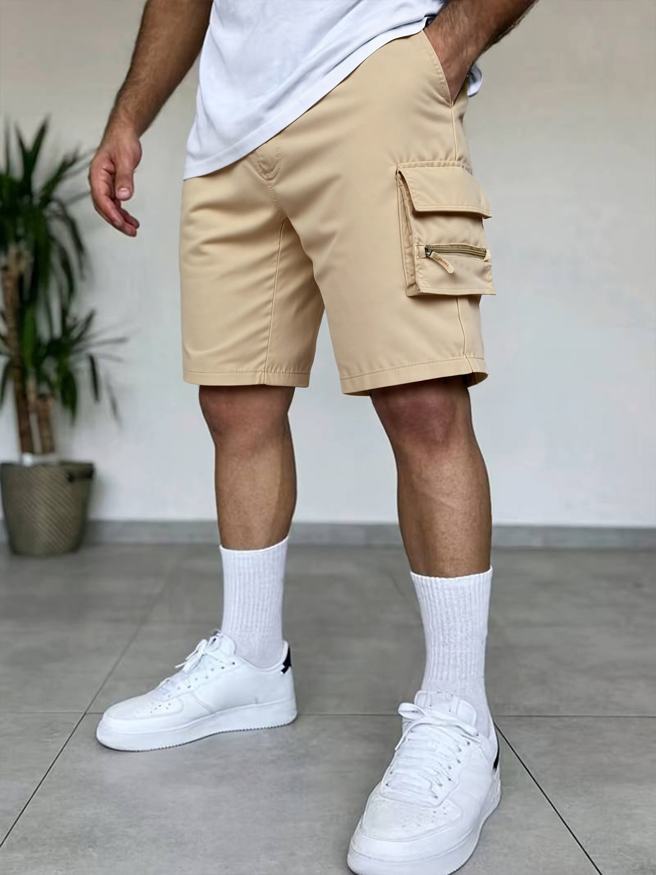 Short Cargo d'été pour hommes, ample, décontracté, taille élastique, Jogging en plein air, tactique, multi-poches, pantalon court de travail et de randonnée