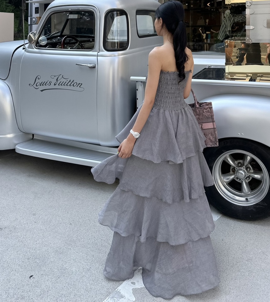 Robe de soirée chic et décontractée pour femmes, mode coréenne, française, élégante, à volants, sexy, col carré