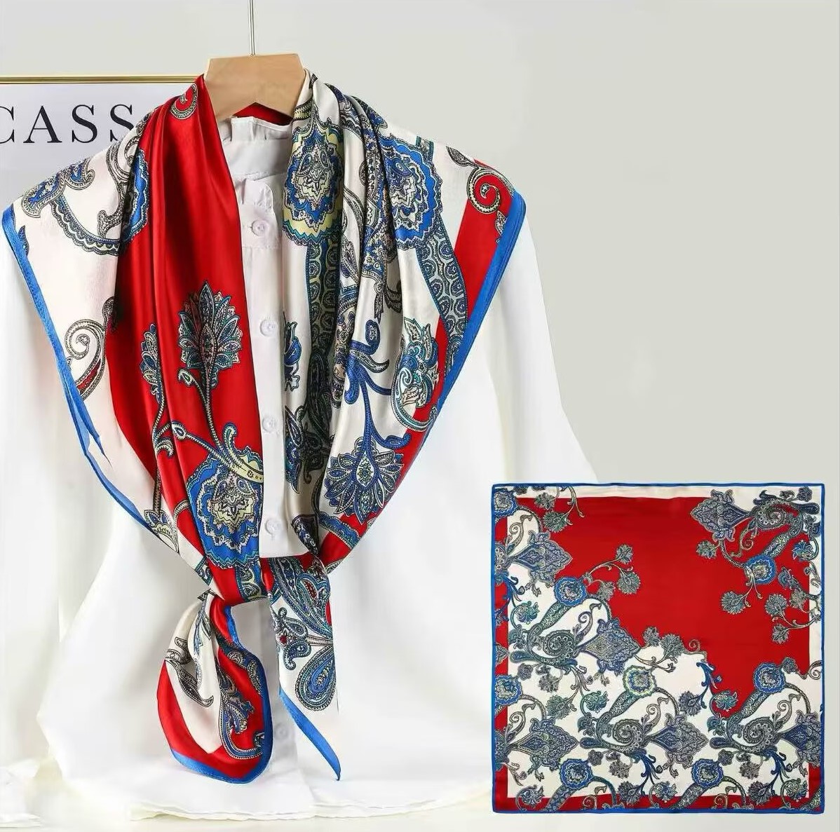 Écharpe classique en soie de mûrier 100% de 90 cm, accessoire de cou doux et tendance pour femme, bandeau, châle, ceinture, attache de sac