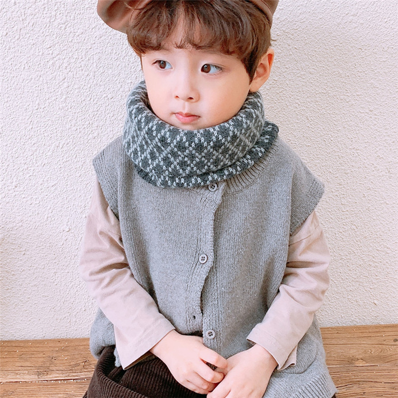 Écharpe chaude d'hiver pour enfants, foulard de la présidence pour garçons et filles, écharpe à carreaux pour bébé, col doux pour enfants, nouveau