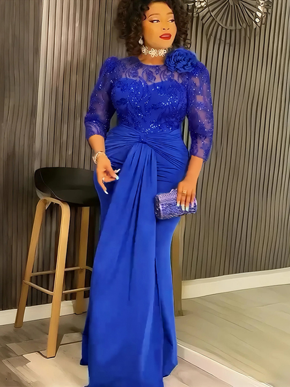 Robes de soirée africaines grande taille pour femmes Dashiki paillettes Sexy moulante longue robe élégante turquie musulmane robe de soirée de mariage