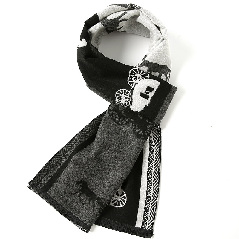 Homme automne hiver motif cheval écharpe de luxe Gentleman cachemire sensation silencieux étudiant printemps automne enveloppement doux chaud foulard