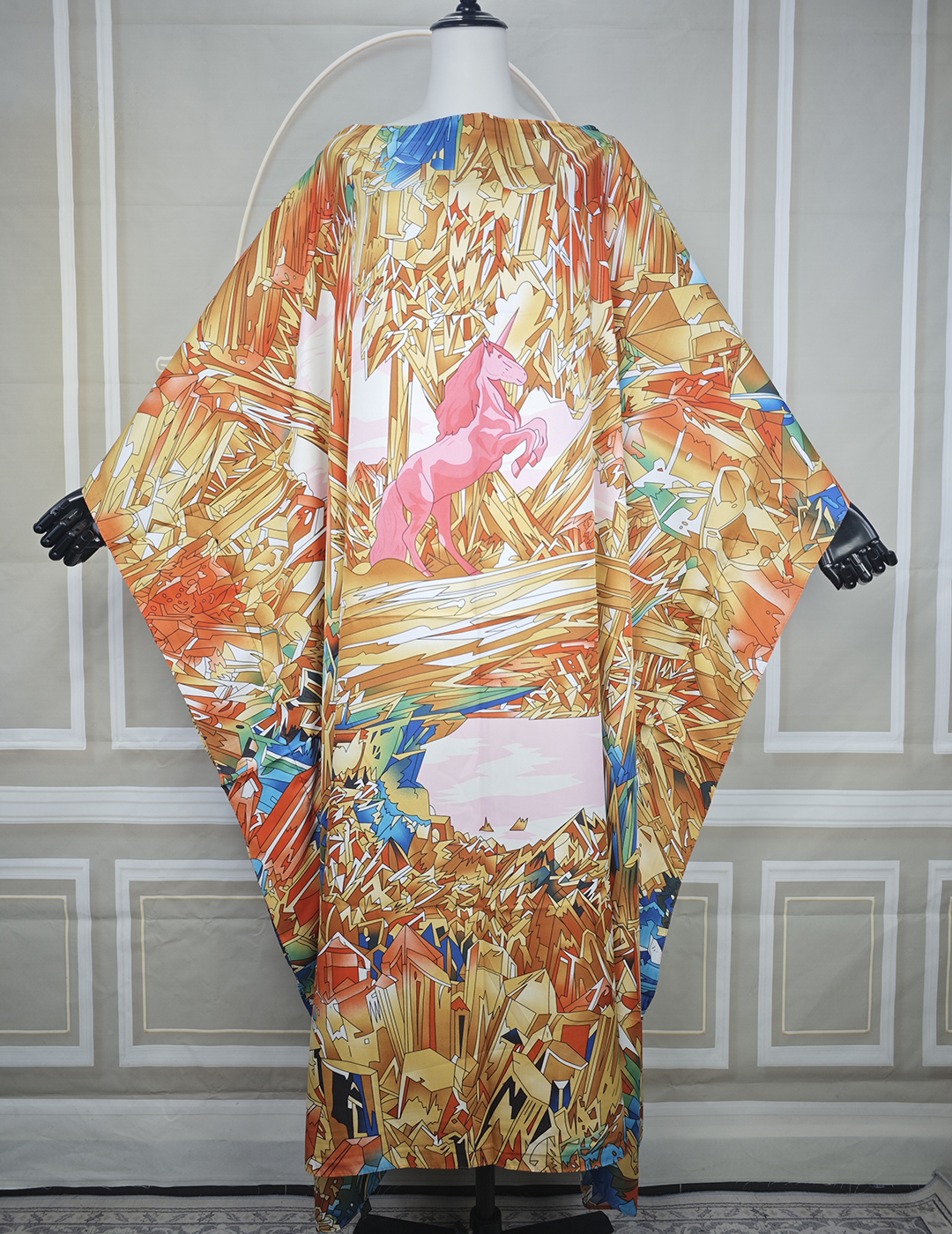 Koweït 2025 mode blogueur été sergé soie imprimé caftan robe Boho dame africaine Boho ample Abaya plage fête Caftan Boubou