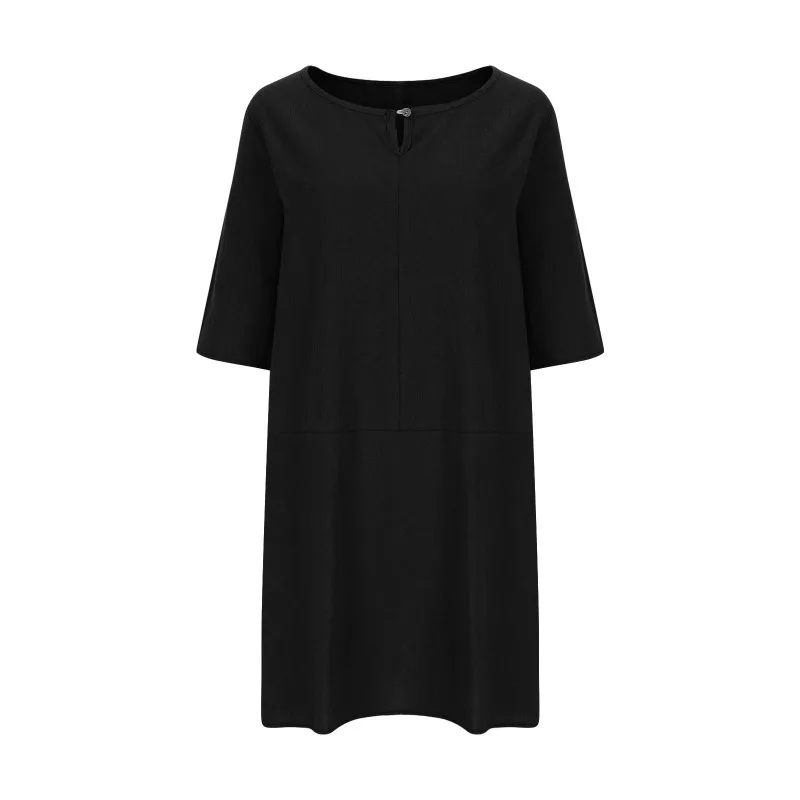 Robe d'été décontractée en coton et lin pour femmes, vêtements de mode Y2k, streetwear vintage, confortable, adt Harajuku