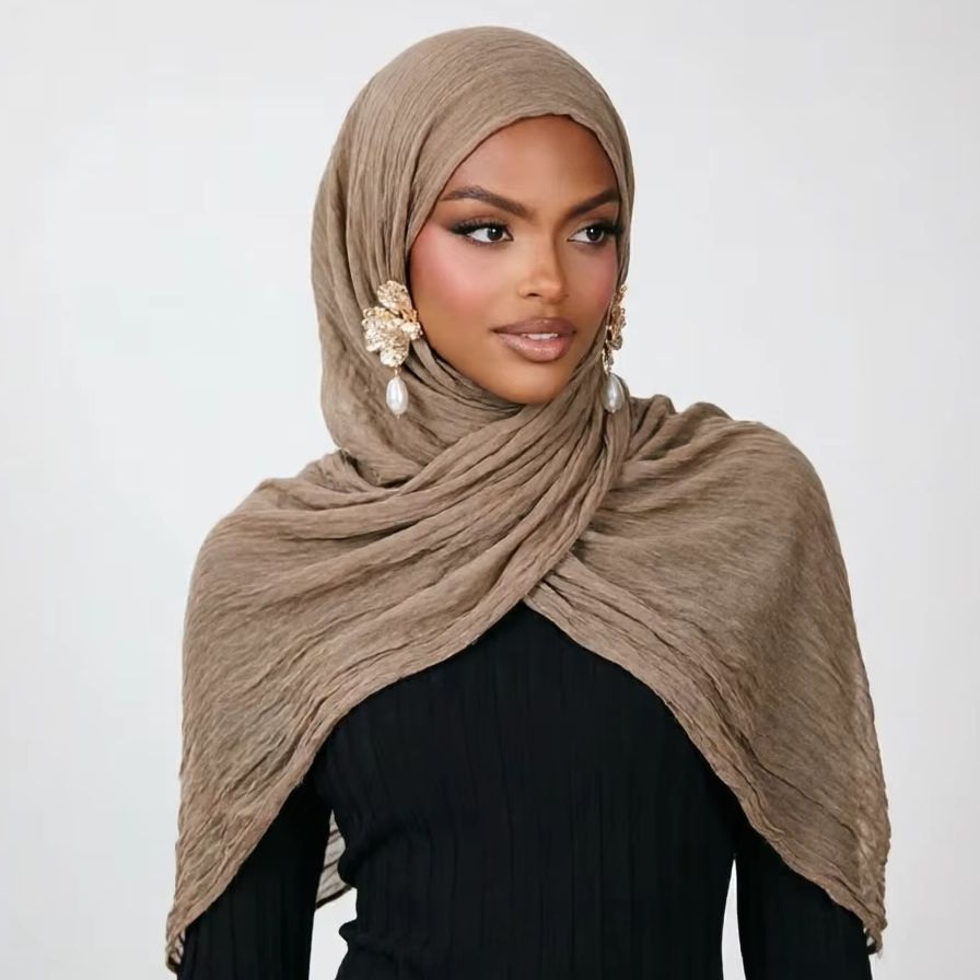 Écharpe Hijab Royan en coton froissé pour femmes musulmanes, châles longs et doux islamiques, enveloppes courtes à pampilles, accessoires Bufanda