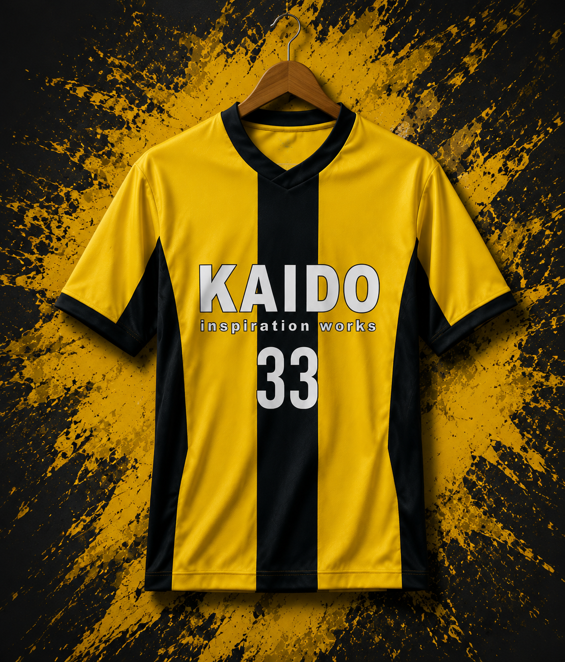 Maillot de football A-Ao d'anime japonais 33 jaune à rayures noires