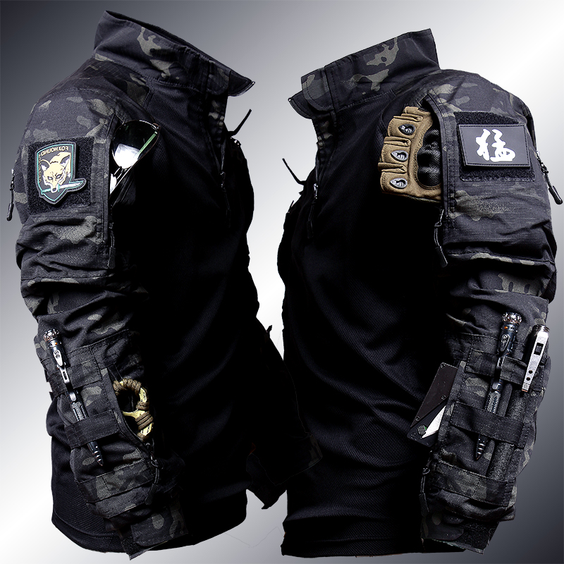 Costume de travail pour hommes, vêtements d'extérieur, t-shirt et pantalon à manches longues, vêtements de chasse résistants à l'usure, costume de Camping pour hommes