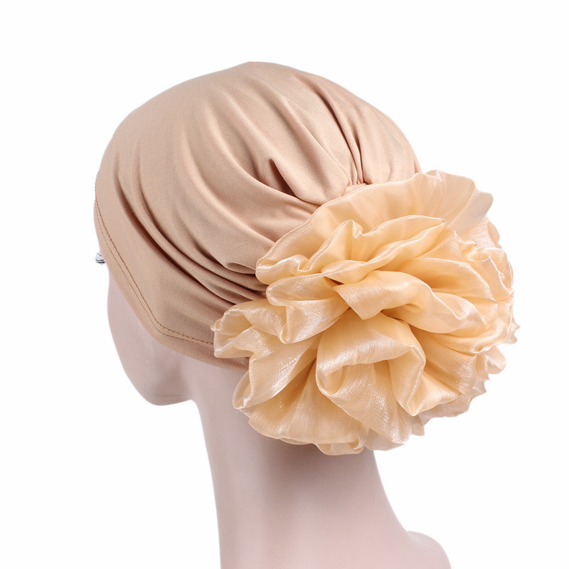 Scrunchie volumisant pour hijab à grande fleur, sous-hijab musulman, bonnet islamique sous-voile