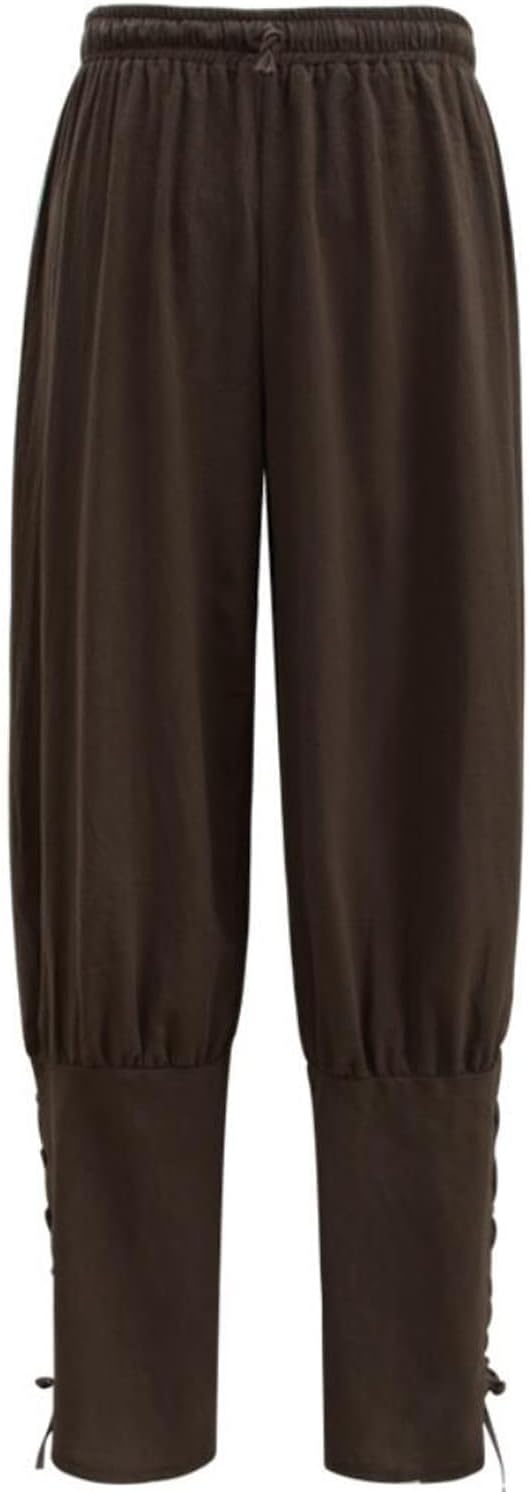 1 pantalon à bandes à la cheville pour hommes et femmes, pantalon de Cosplay de Pirate Viking médiéval, pantalon Renaissance pour adultes