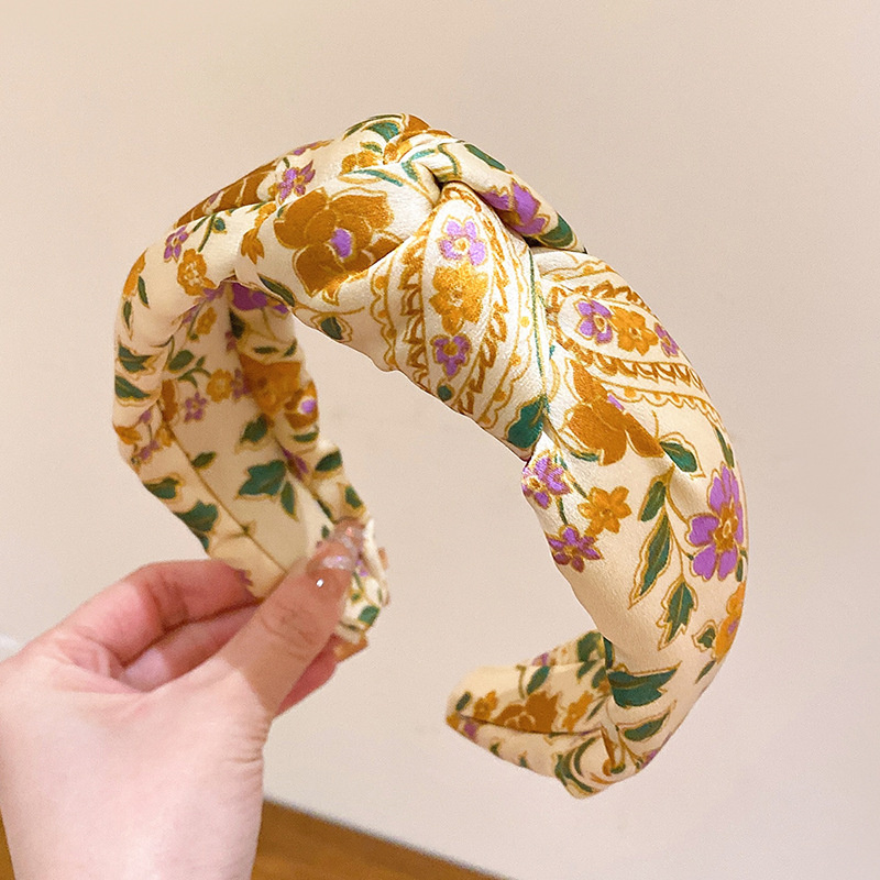 Bandeaux à nœud en tissu pour femmes et filles, bandeaux de sauna à fleurs, cerceau de cheveux féminin, vêtements de sauna larges, accessoires pour cheveux, mode
