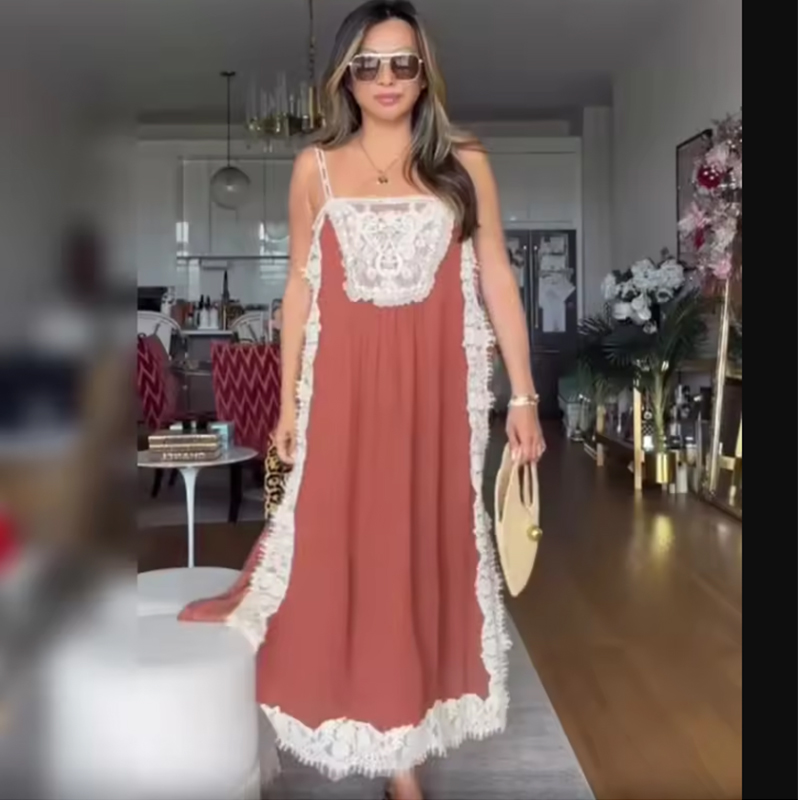 Robe en dentelle pour femme, nouvelle collection été 2026, élégante, pour les vacances, style urbain chic, pour les jeunes, idéale pour les voyages, robes longues uniques
