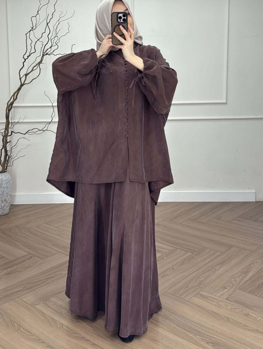 Ensemble 2 pièces jupe et chemise pour femme, style Eid musulman, avec jupe longue, haut à lacets, tenue marocaine Ramadan, ensemble Dubai à simple boutonnage