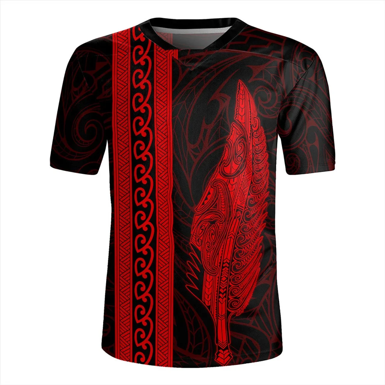 Nouvelle-zélande Rugby-Jersey argent fougère drapeau Styles 3D imprimé col en V t-shirt NZ Jersey col en v T-Shirts hommes Cool manches courtes T-Shirts