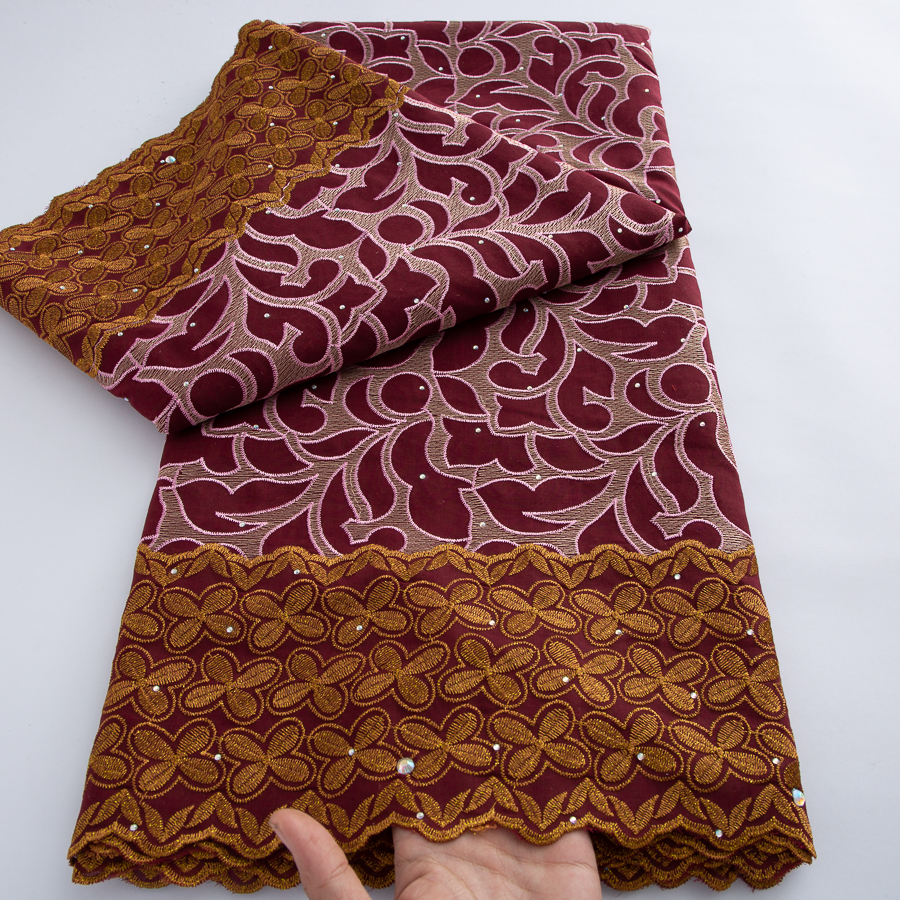 Tissu de dentelle nigériane africaine originale 2026, tissu de dentelle en tulle de coton de haute qualité pour robe de mariée, tissu de dentelle suisse en voile pour la couture