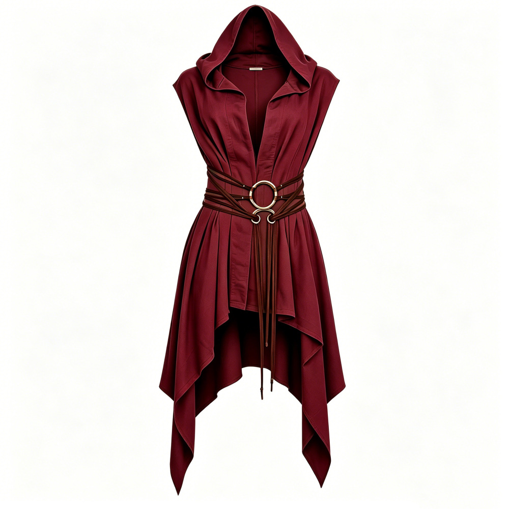 Tunique médiévale sans manches, cape irrégulière, tenue de couple, Costume unisexe pour hommes et femmes, déguisement de fête d'halloween