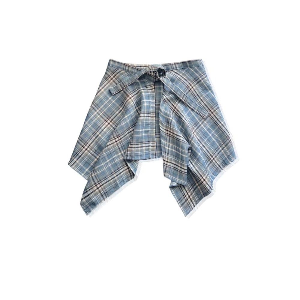 Jupe courte plissée style coréen à carreaux, taille haute, coupe trapèze, mini-jupe hip-hop, sous-jupe vintage avec ceinture, pour la danse urbaine