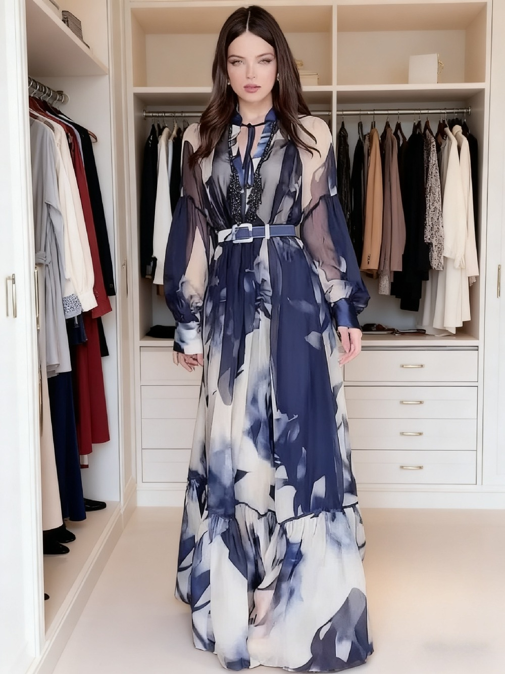 Eid femmes Robe musulmane Abaya fête Jalabiya Ramadan imprimer à lacets robes longues robes Largos arabe longue Robe maroc caftan