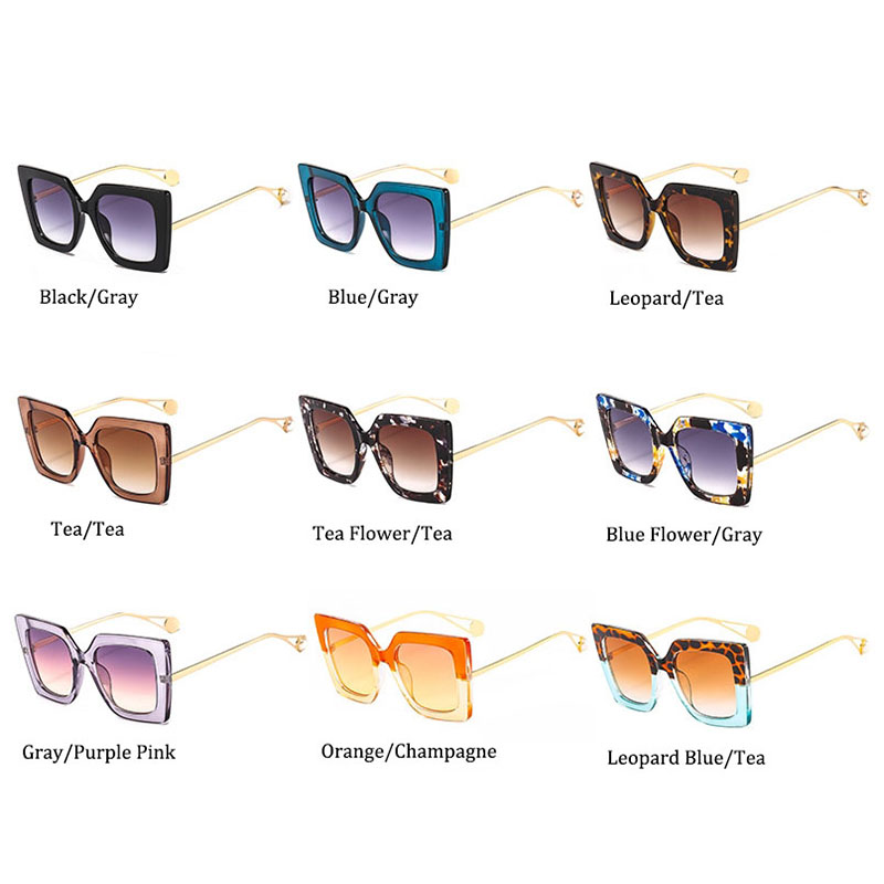 Lunettes de soleil carrées noires pour femmes, monture métallique chimressée, marque de luxe, lunettes de soleil design, nuances de mode, UV400
