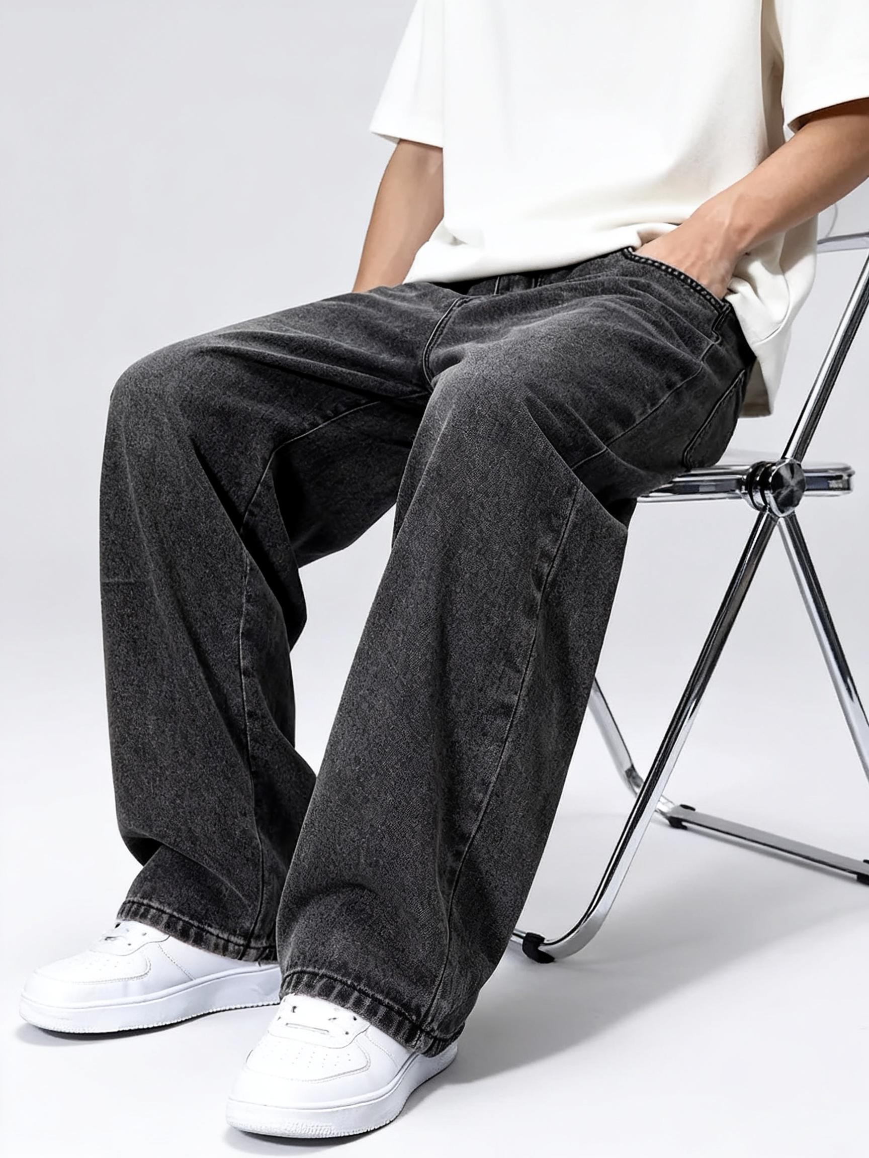 Jean ample à jambe droite pour homme, pantalon en jean durable et lavable pour homme, cadeau parfait pour les petits amis et les maris