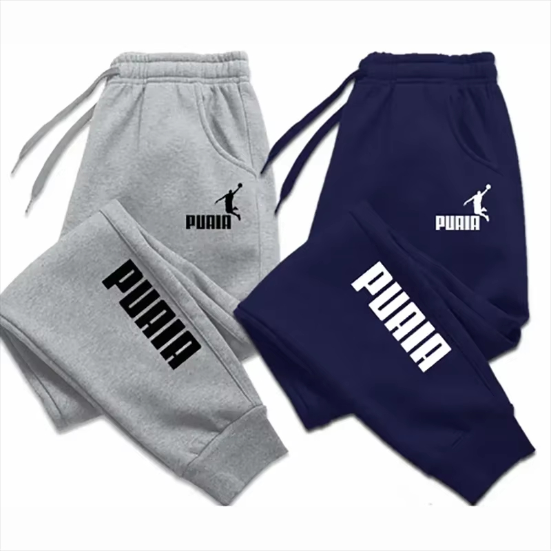 PUAIA – pantalon imprimé pour hommes, pantalon de sport, de jogging, de Fitness, coupe ample, couleur unie, tenue Streetwear, nouvelle collection automne/hiver