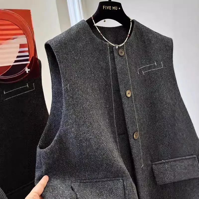 Gilet femme manteau 2025 printemps automne coréen haute qualité sans manches dames vêtements d'extérieur décontracté ample femme gilet veste