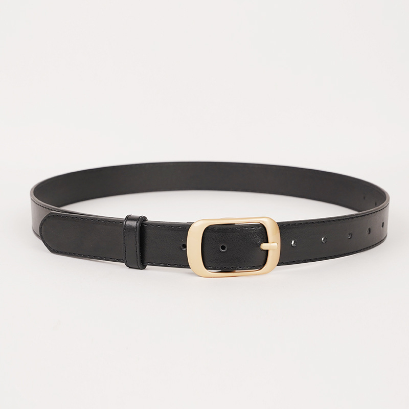 Ceinture pour femme, ceinture polyvalente de haute qualité, ceinture en cuir de vache véritable, boucle simple, ceinture décorative tendance pour jeans