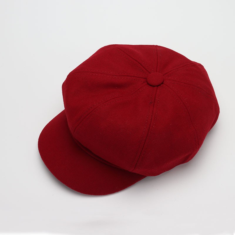 COKK – chapeau de peintre en laine pour homme et femme, casquette octogonale unie, décontractée, pour l'automne et l'hiver