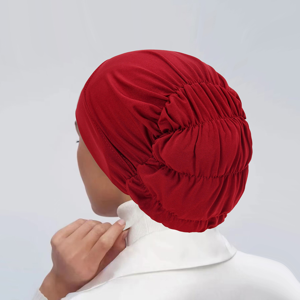 Nouveau Couleur unie femmes musulman Hijab casquette à volants doux extensible sous écharpe Turban chapeau Islam foulard Bonnet réglable
